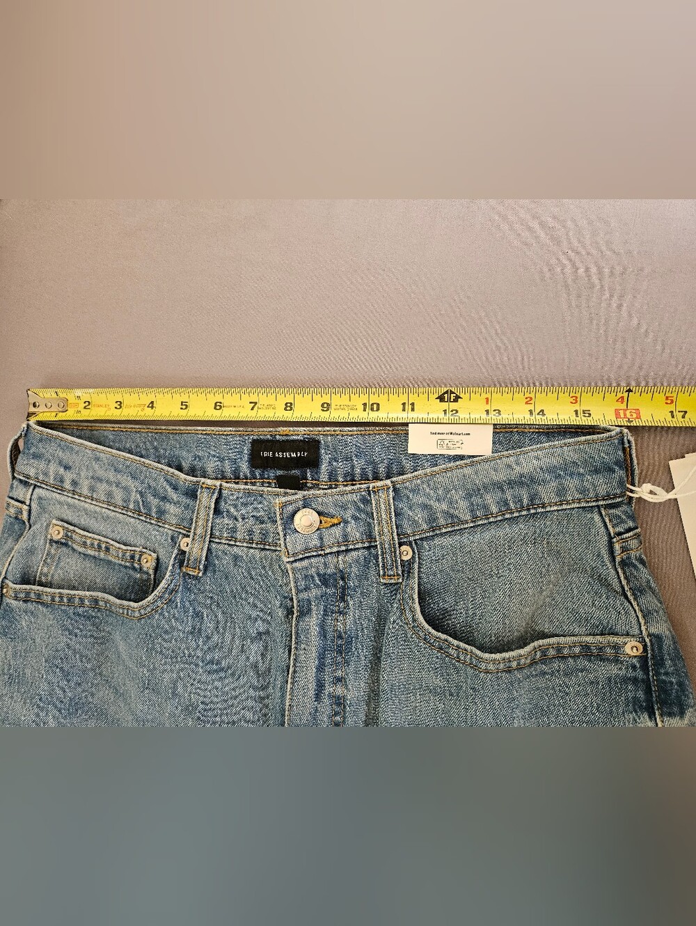 NWT Free Assembly Women's High Rise Cropped Wide Leg Jeans, Size 12 Light Wash - Picture 4 of 5